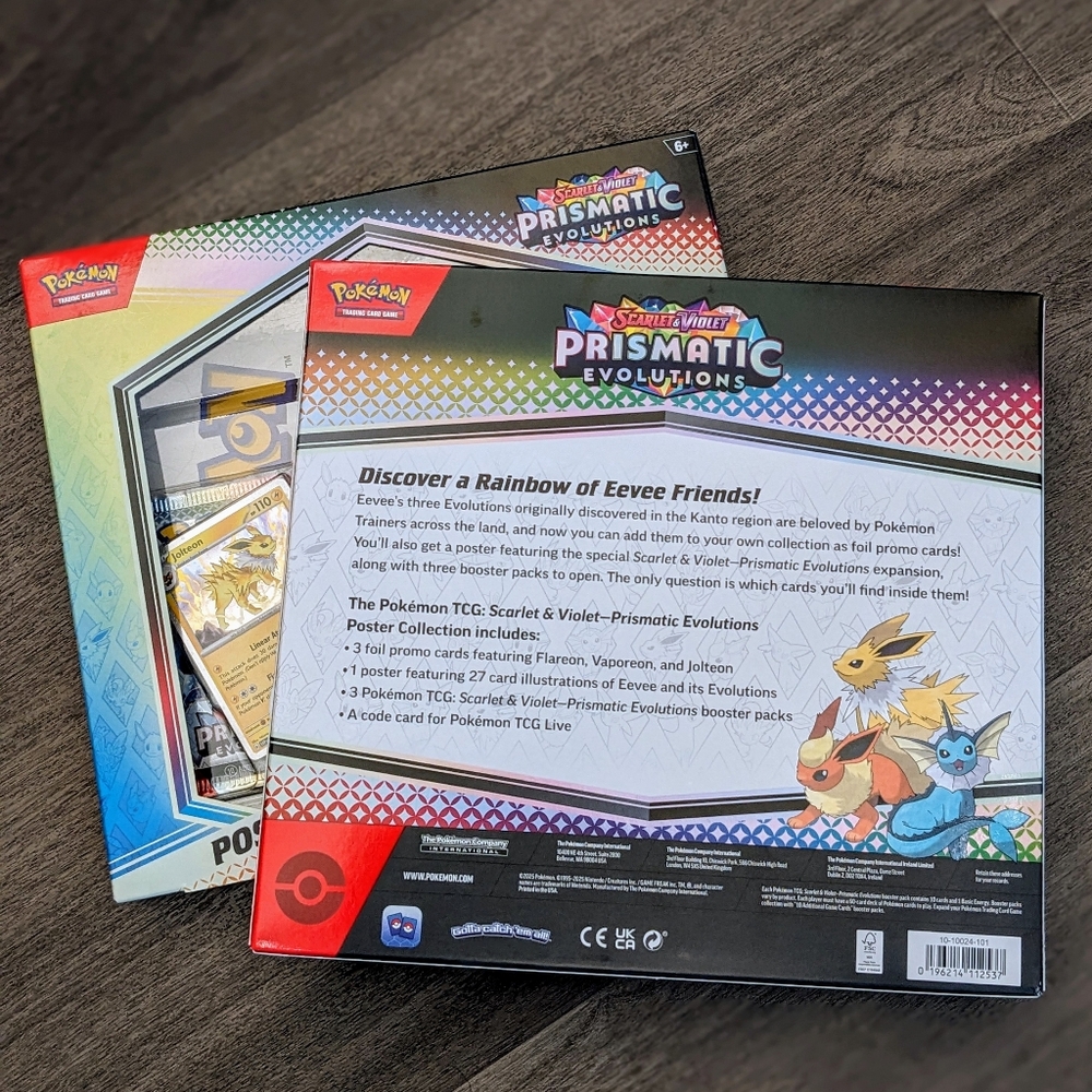 2x 💎 Prismatic Evolutions 💎 Poster Collection Pokemon Cards FACTORY SEALED - Picture 3 of 16
